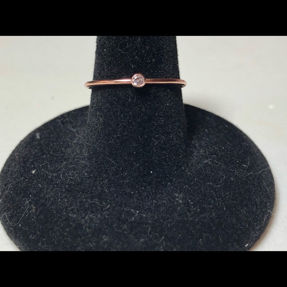 14/20 Rose-Gold Filled C. Zirconium set ring, S:7